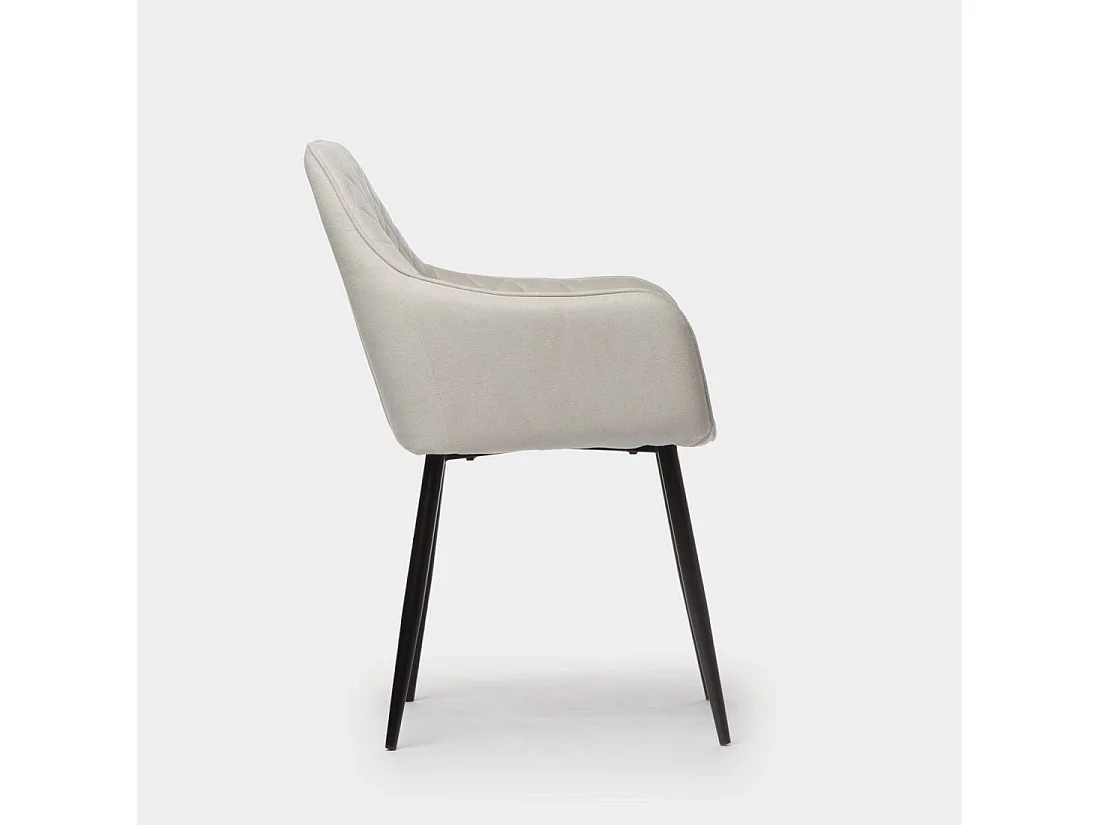 Chaise de salle à manger en tissu beige 58x85 cm-Lizel