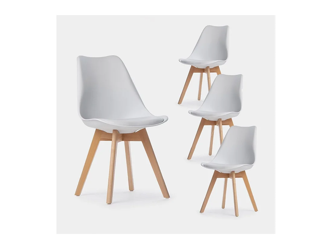 Chaise de salle à manger en plastique blanc 48x82 cm-Kler