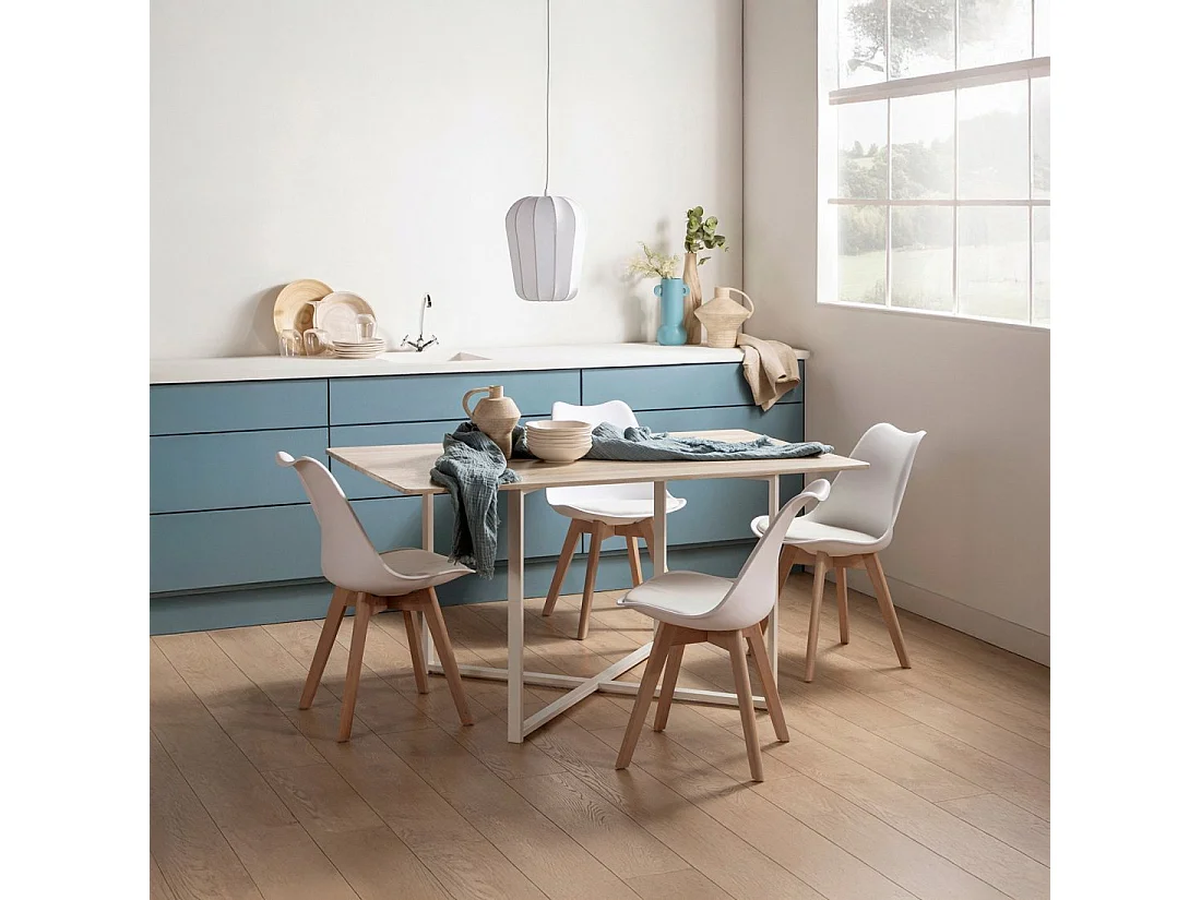 Packs 4 sillas Blanco 48 x 82 cm