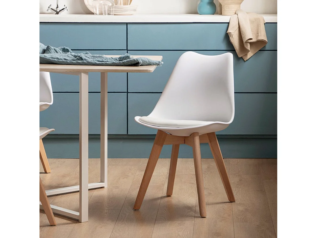 Packs 4 sillas Blanco 48 x 82 cm