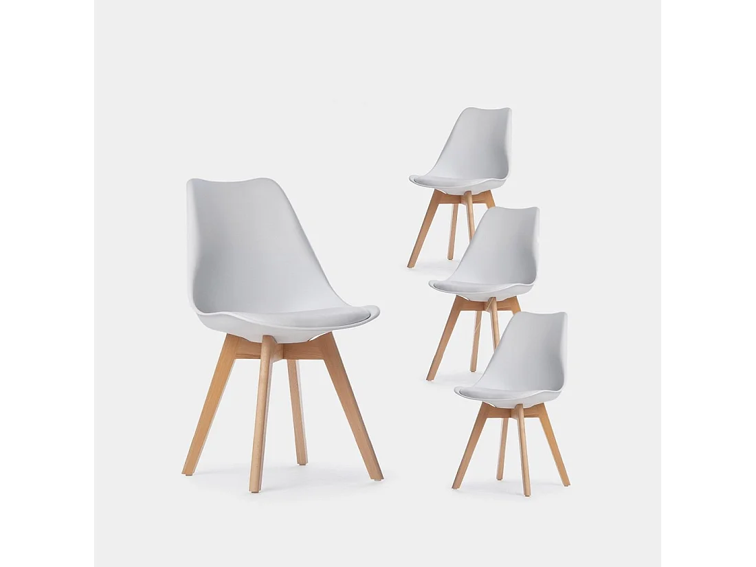Packs 4 sillas Blanco 48 x 82 cm
