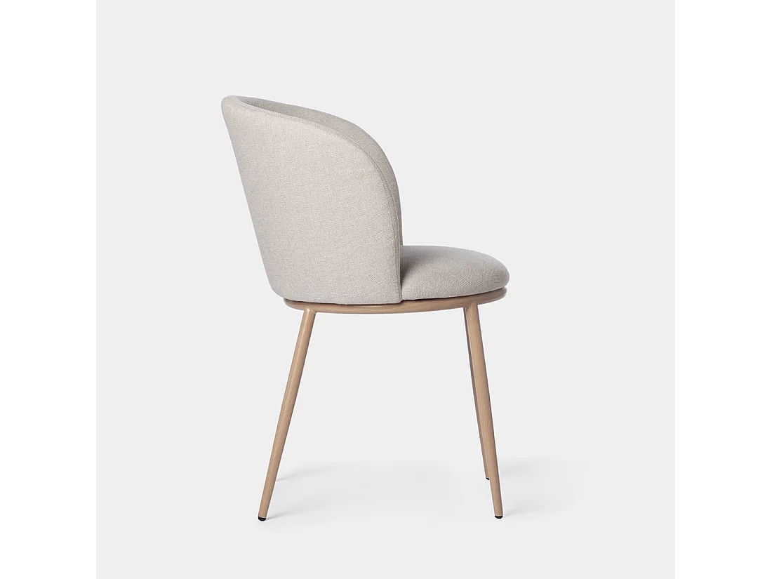 Chaise de salle à manger en tissu beige 51x80 cm-Nolan