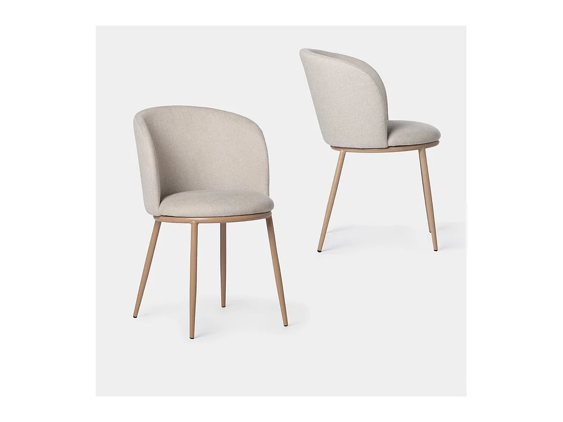 Packs 2 sillas Beige 51 x 80 cm