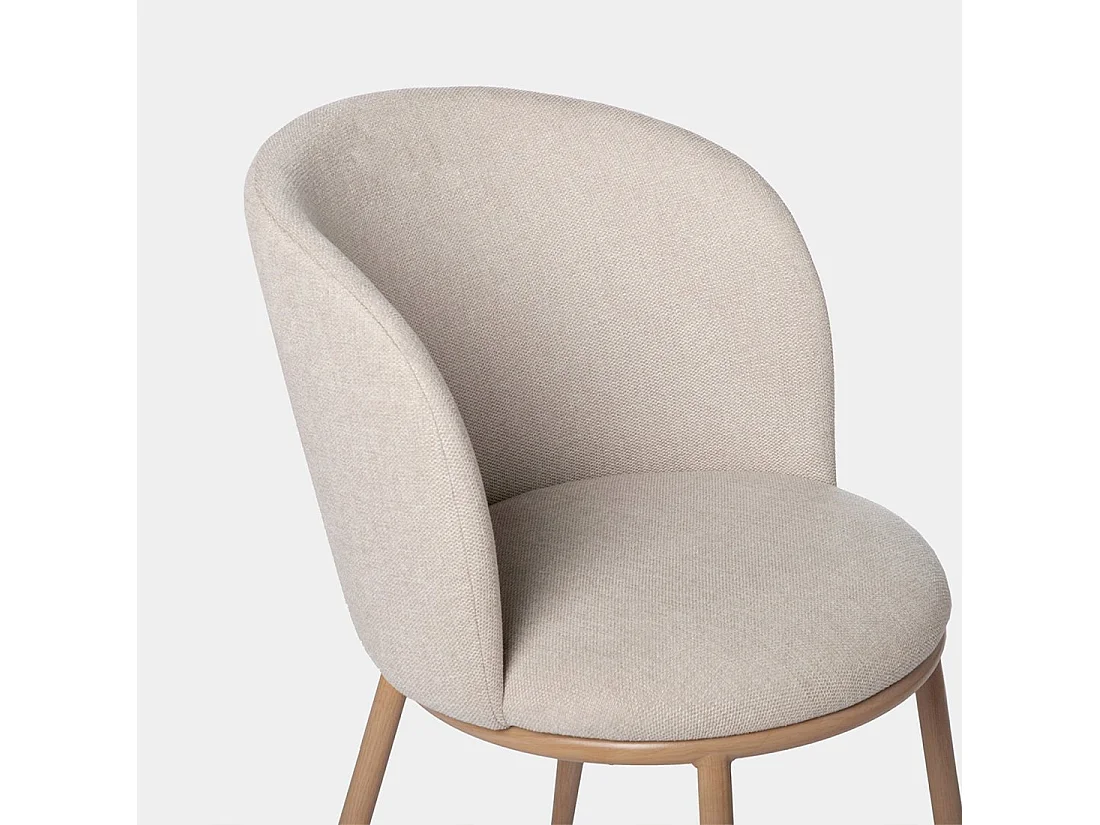 Chaise de salle à manger en tissu beige 51x80 cm-Nolan