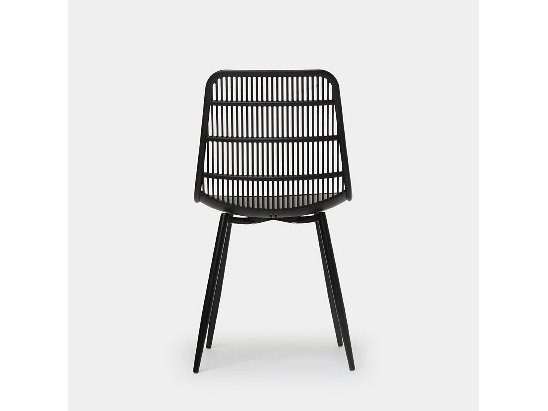Chaise d'extérieur en plastique noir 46x85 cm-Vera
