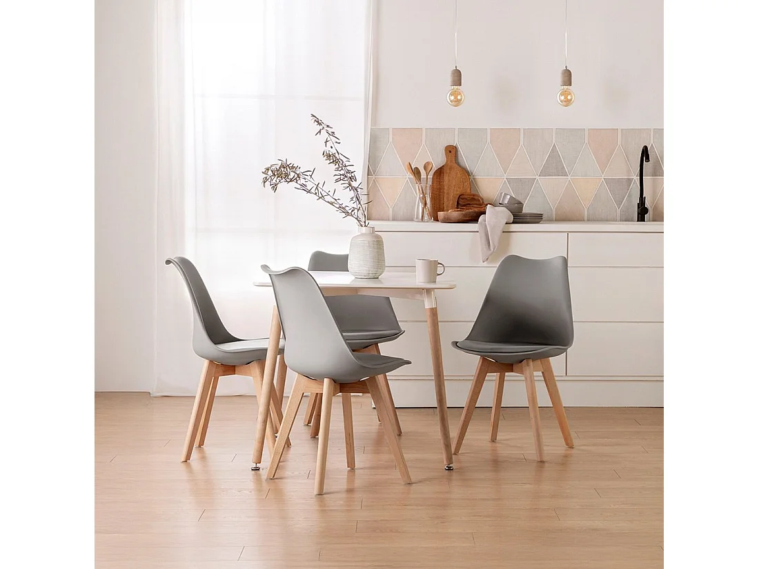 Chaise de salle à manger en plastique gris 48x82 cm-Kler