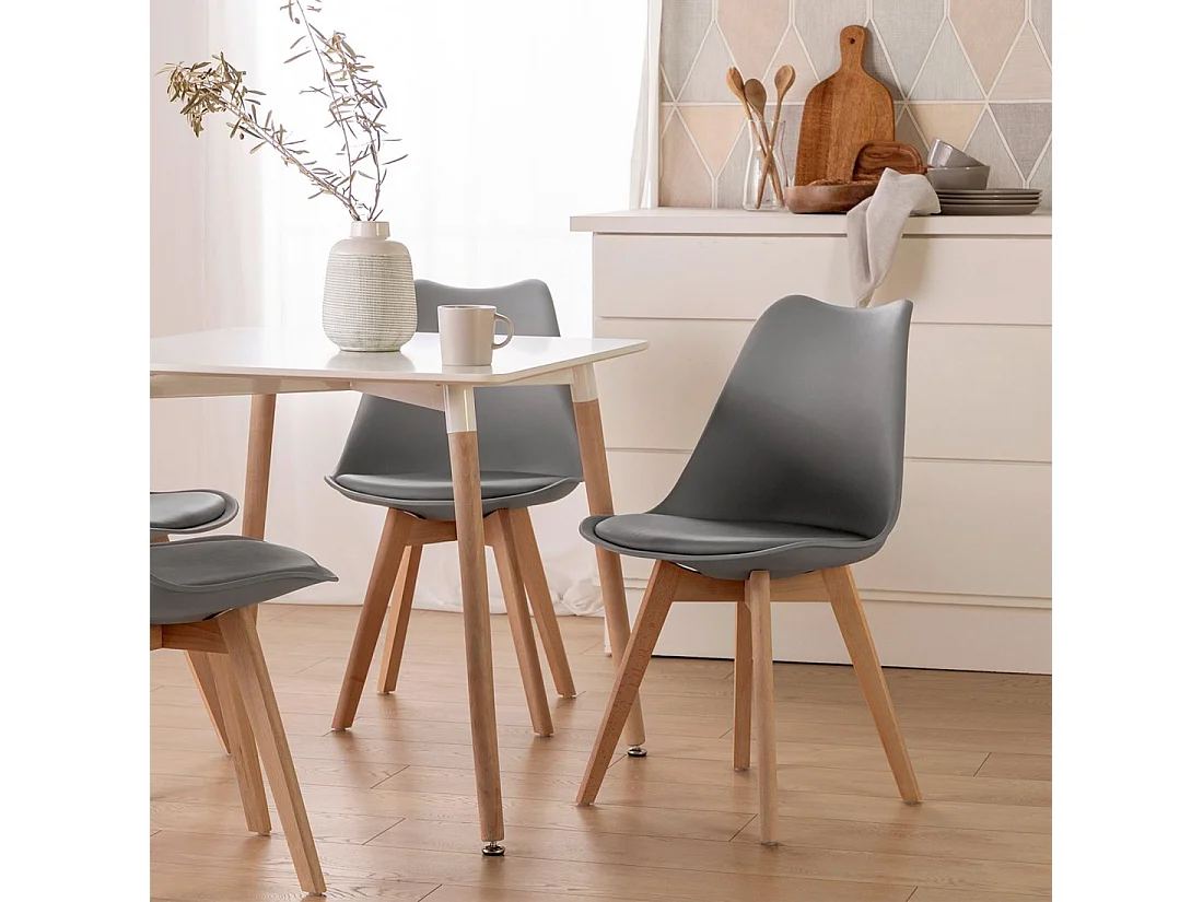 Packs 4 sillas Gris 48 x 82 cm