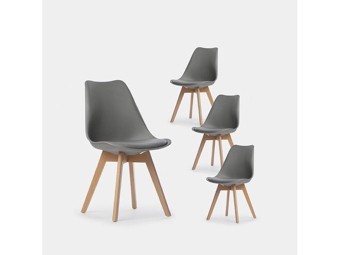 Packs 4 sillas Gris 48 x 82 cm