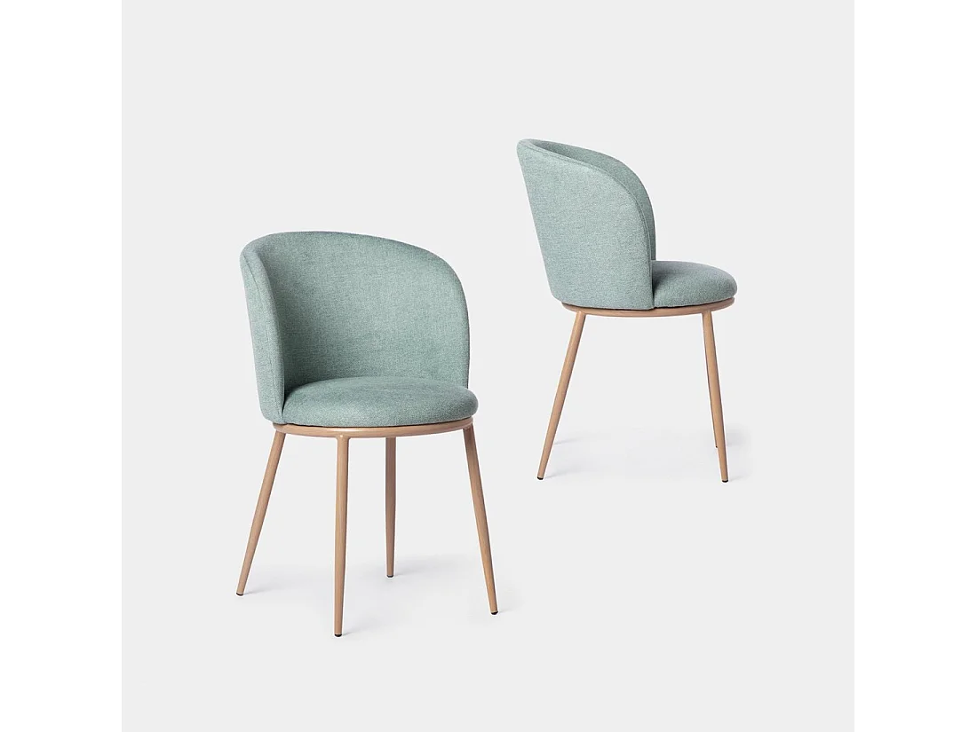 Chaise de salle à manger en tissu menthe 51x80 cm-Nolan