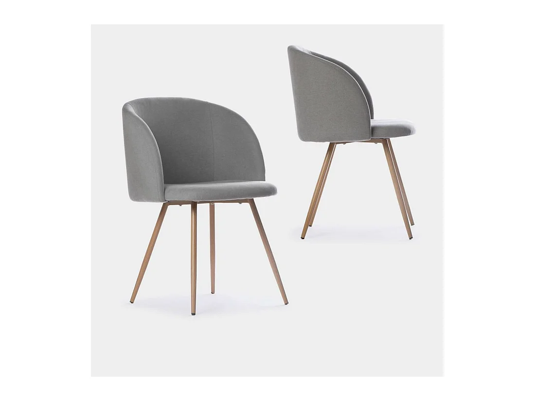 Chaise de salle à manger en tissu gris 54x82 cm-Scot