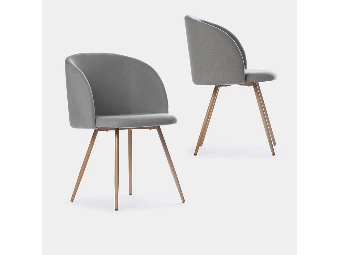 Chaise de salle à manger en tissu gris 54x82 cm-Scot