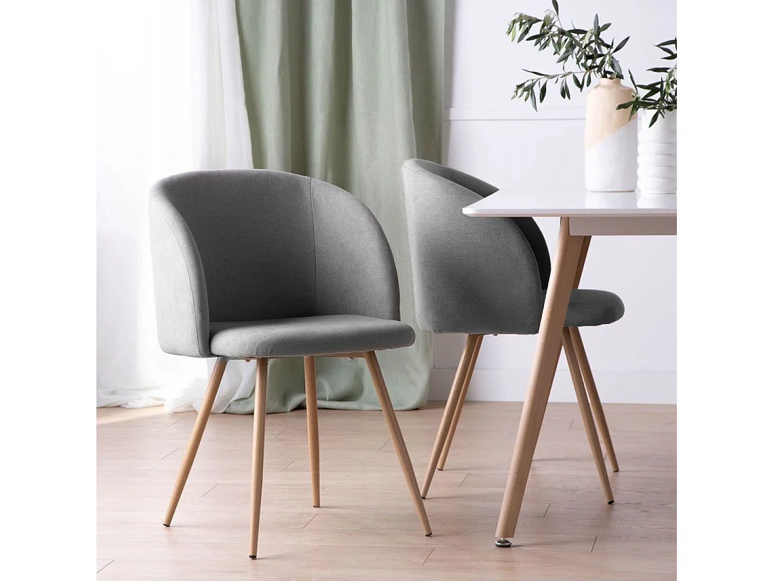 Chaise de salle à manger en tissu gris 54x82 cm-Scot