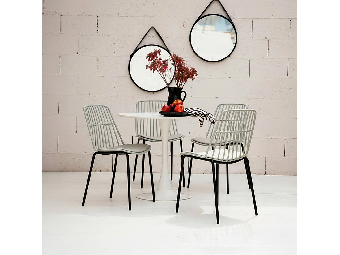 Chaise d'extérieur en plastique gris 45x82 cm-Erica