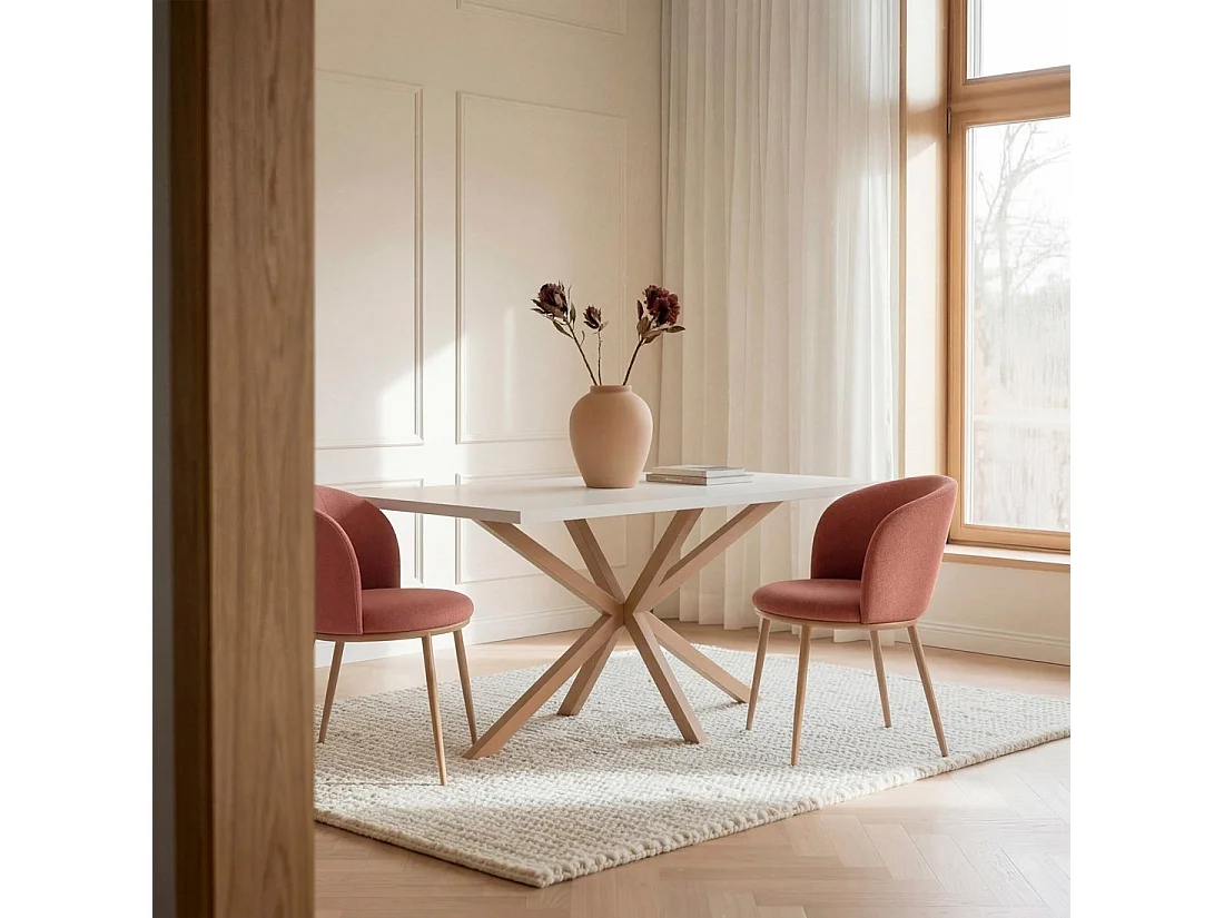 Chaise de salle à manger en tissu terracotta 51x80 cm-Nolan