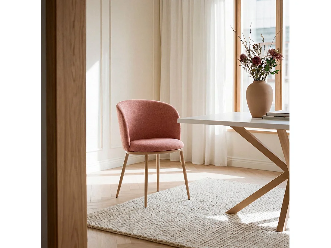 Chaise de salle à manger en tissu terracotta 51x80 cm-Nolan