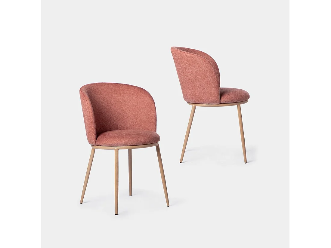 Chaise de salle à manger en tissu terracotta 51x80 cm-Nolan