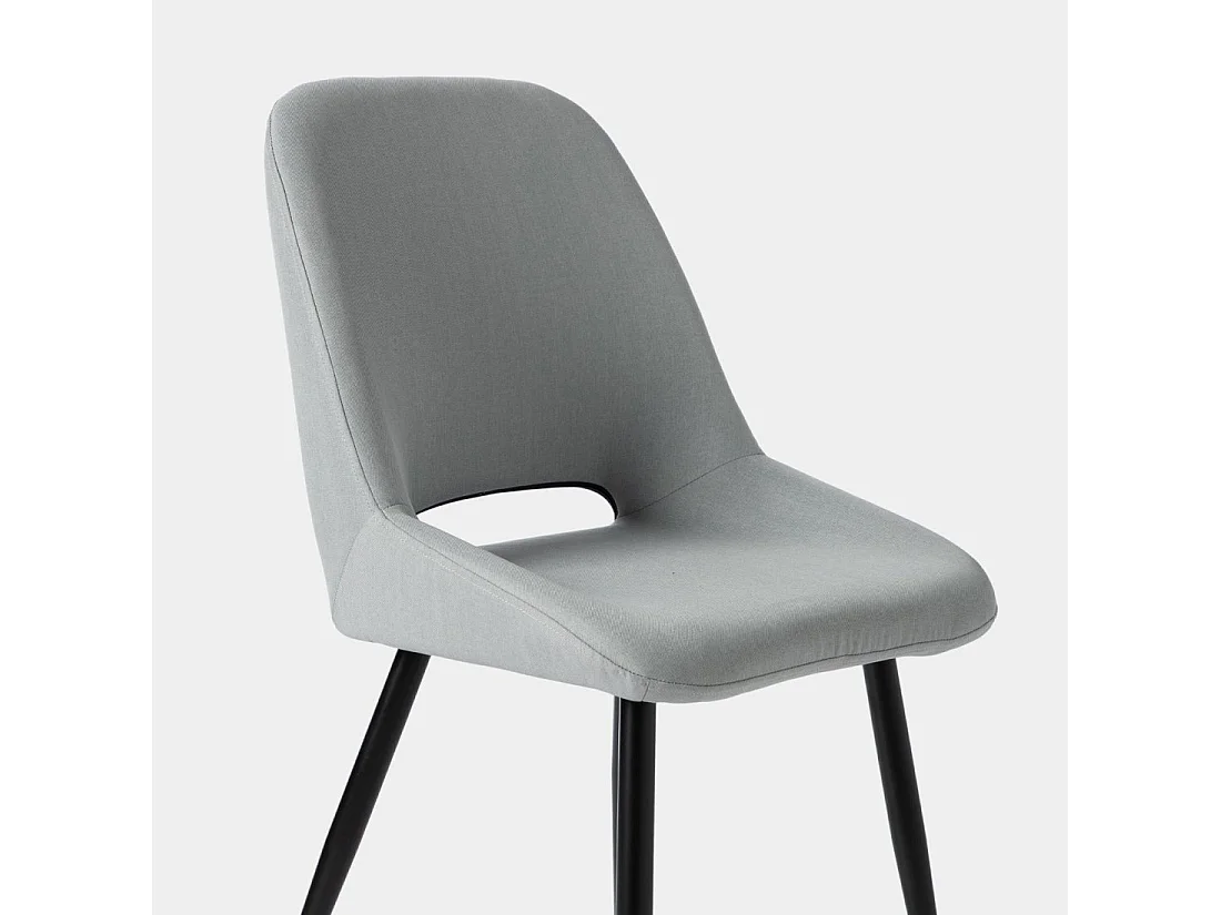 Chaise de salle à manger en tissu gris 51x91 cm-Emily