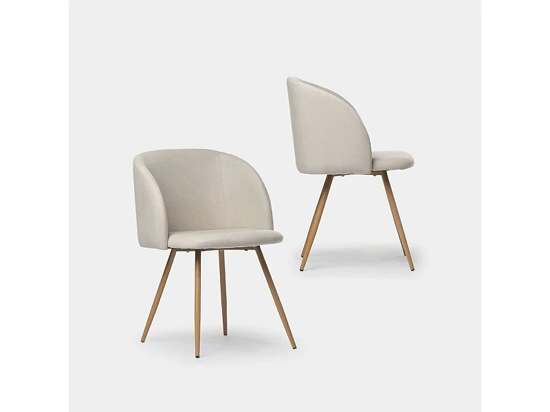 Packs 2 sillas Beige 54 x 82 cm