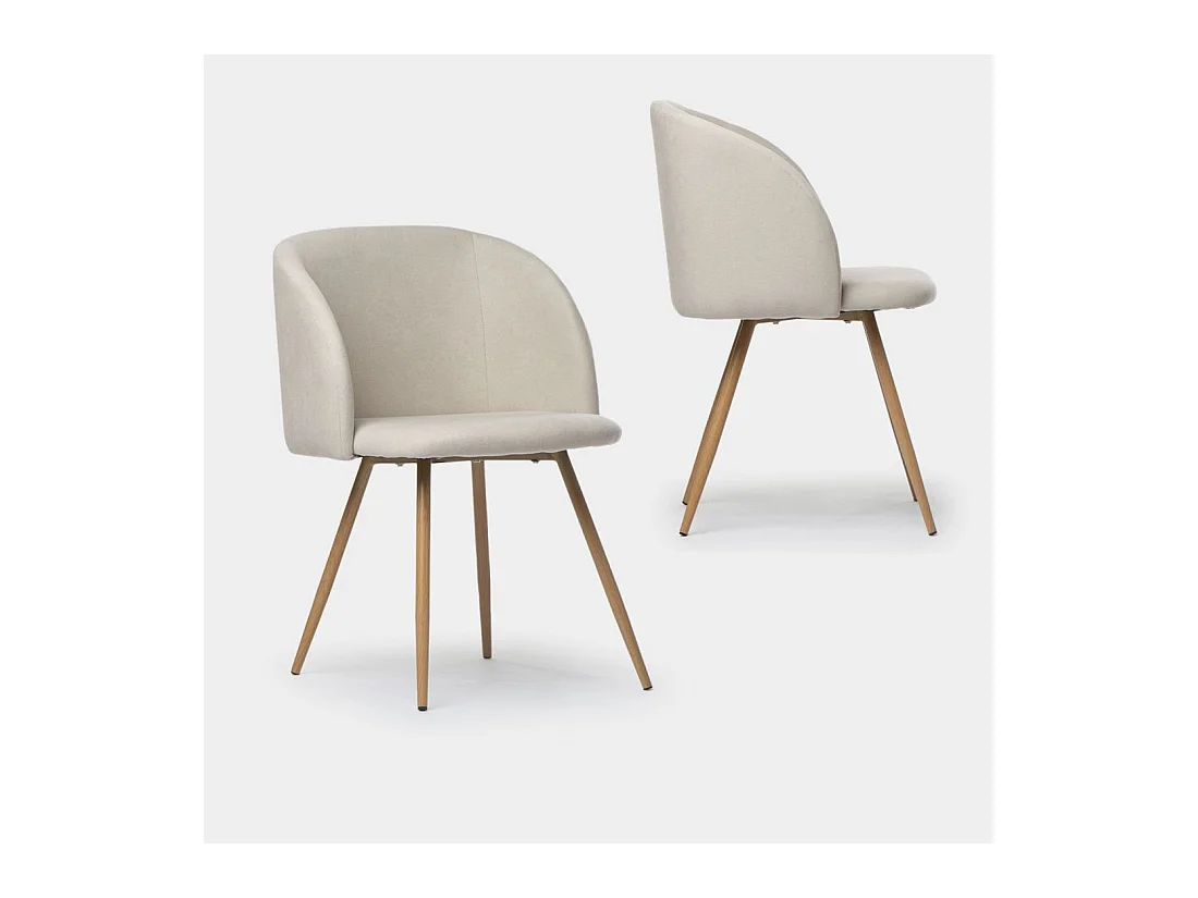 Chaise de salle à manger en tissu beige 54x82 cm-Scot