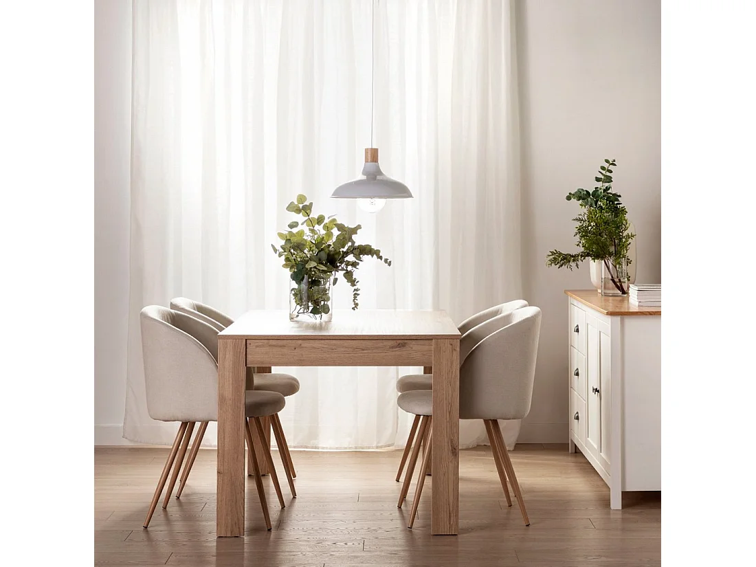 Chaise de salle à manger en tissu beige 54x82 cm-Scot