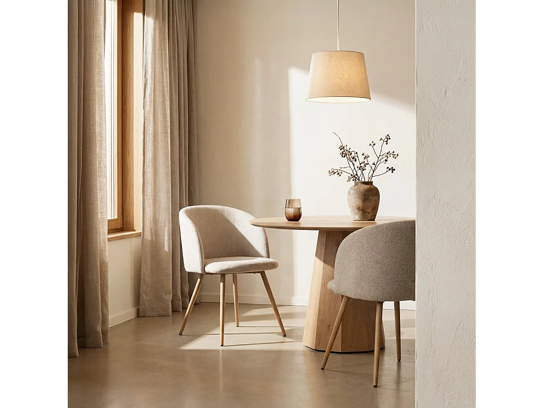 Chaise de salle à manger en tissu beige 54x82 cm-Scot