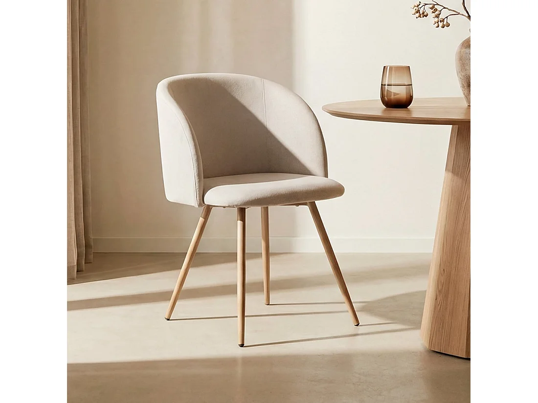 Chaise de salle à manger en tissu beige 54x82 cm-Scot