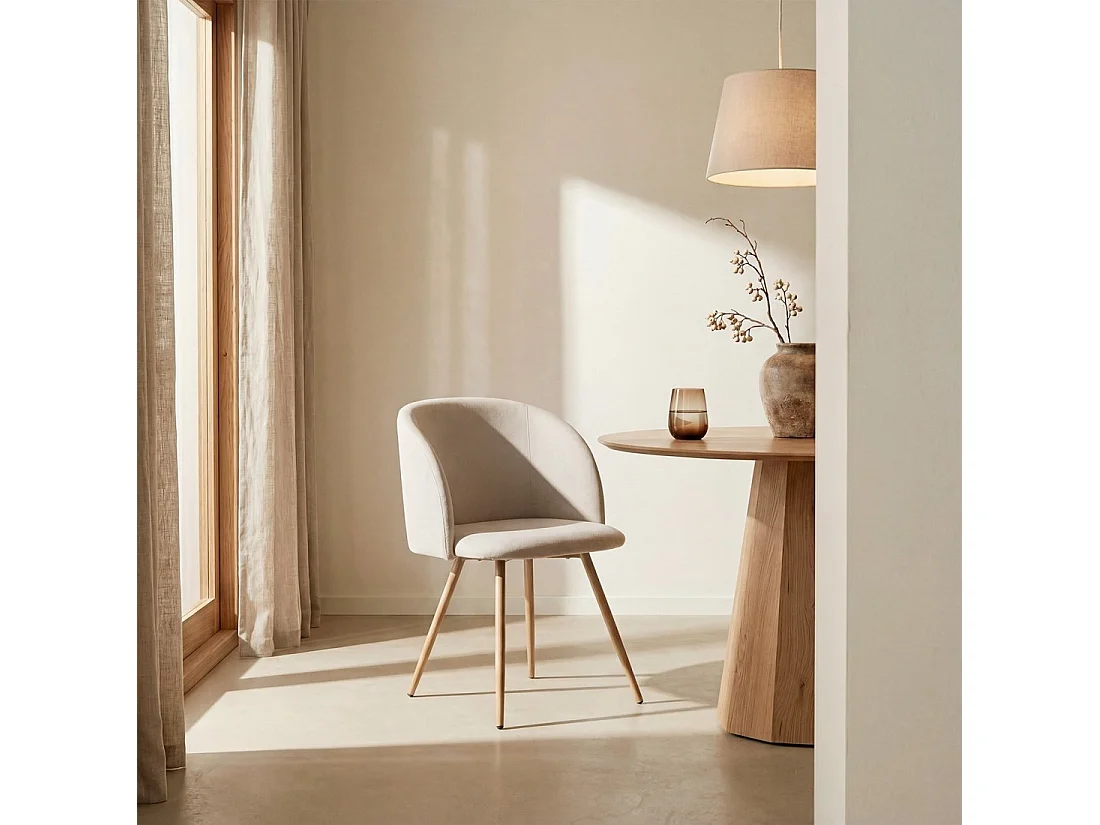 Chaise de salle à manger en tissu beige 54x82 cm-Scot