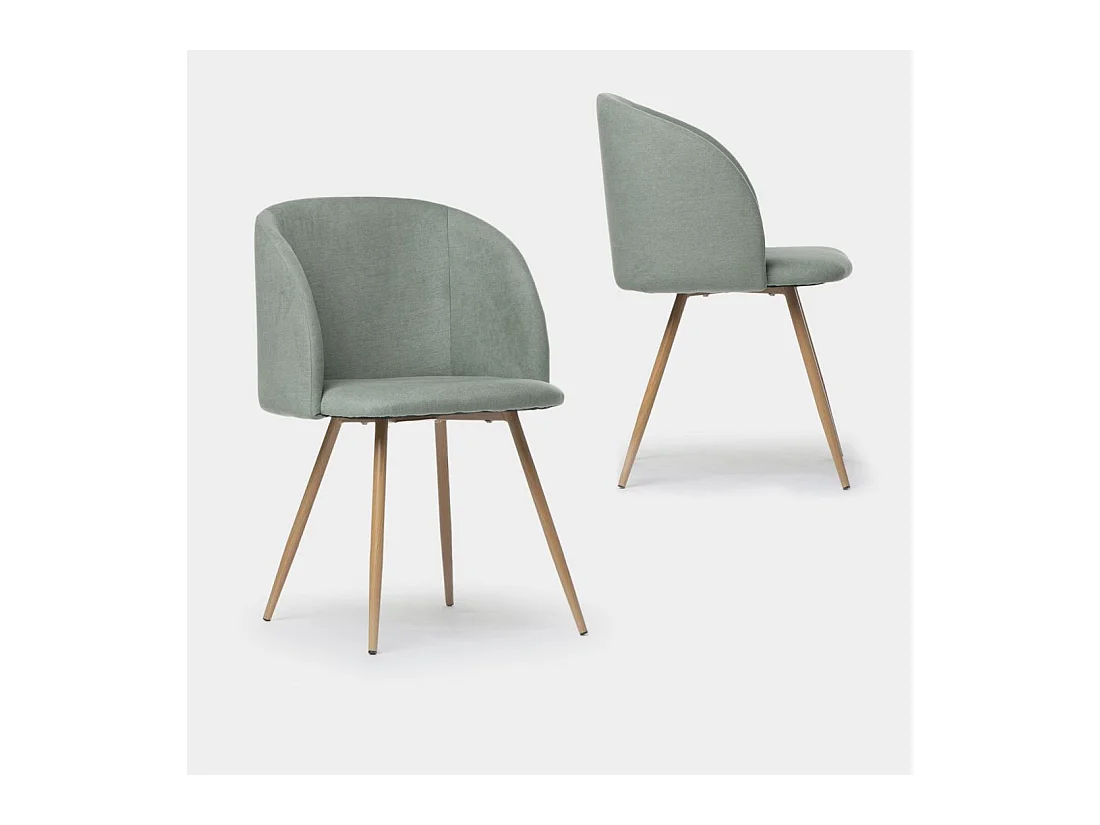 Chaise de salle à manger en tissu vert 54x82 cm-Scot