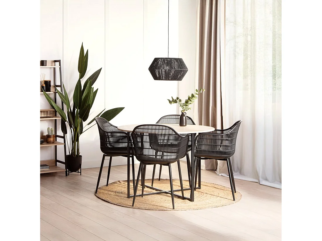 Chaise d'extérieur en plastique noir 62x86 cm-Layna