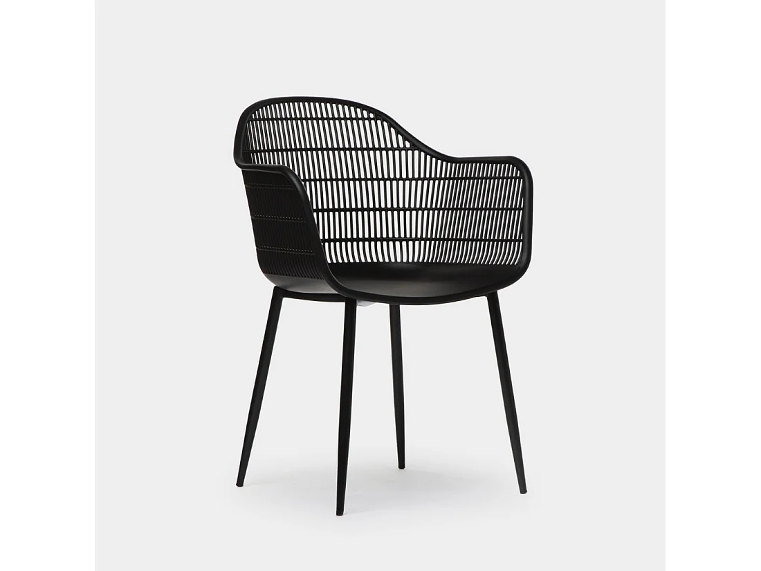 Chaise d'extérieur en plastique noir 62x86 cm-Layna