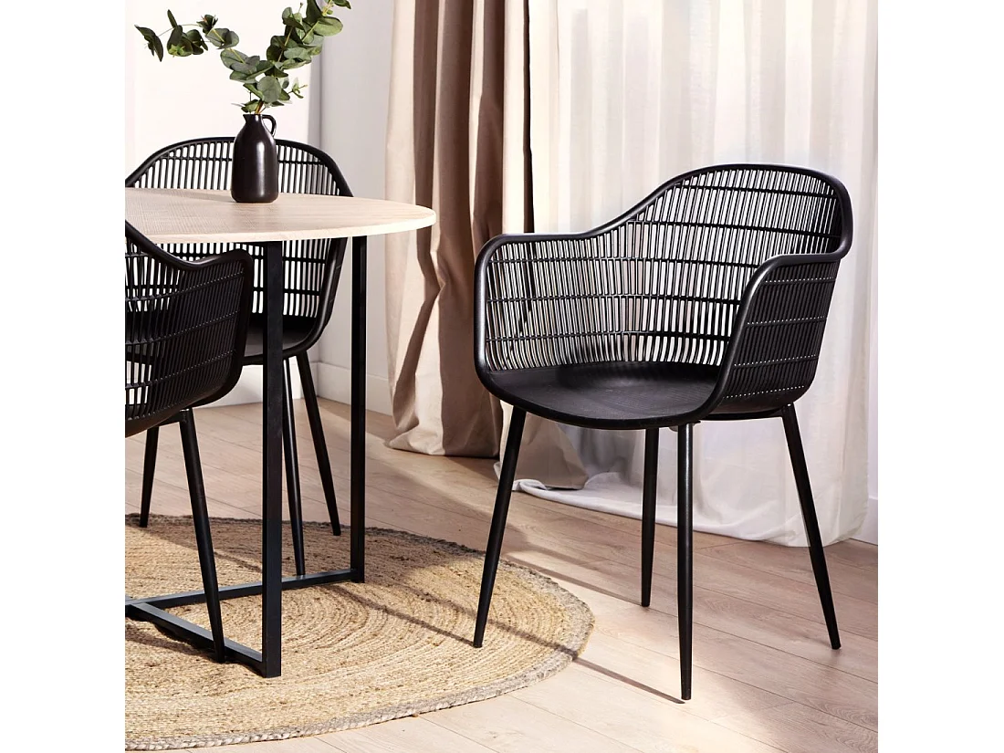 Packs 4 sillas Negro 62 x 86 cm