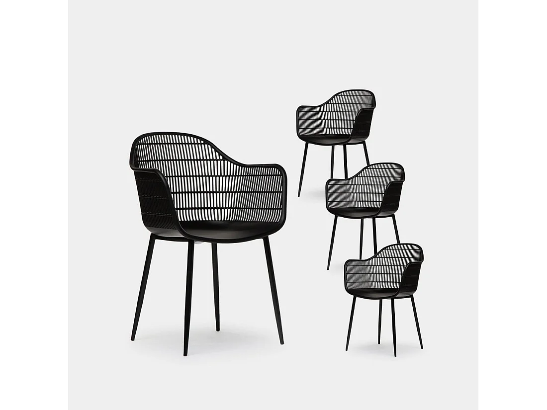 Packs 4 sillas Negro 62 x 86 cm