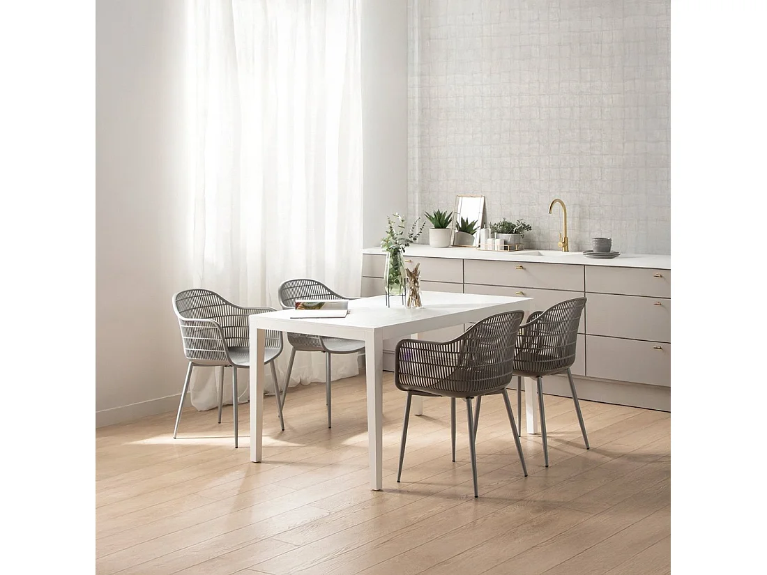 Chaise d'extérieur en plastique gris 62x85 cm-Soren