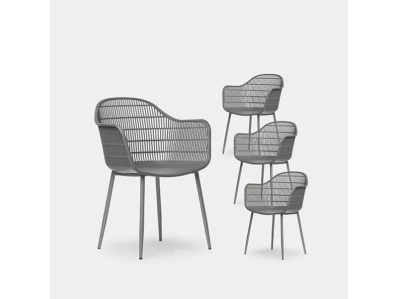 Packs 4 sillas Gris 62 x 85 cm