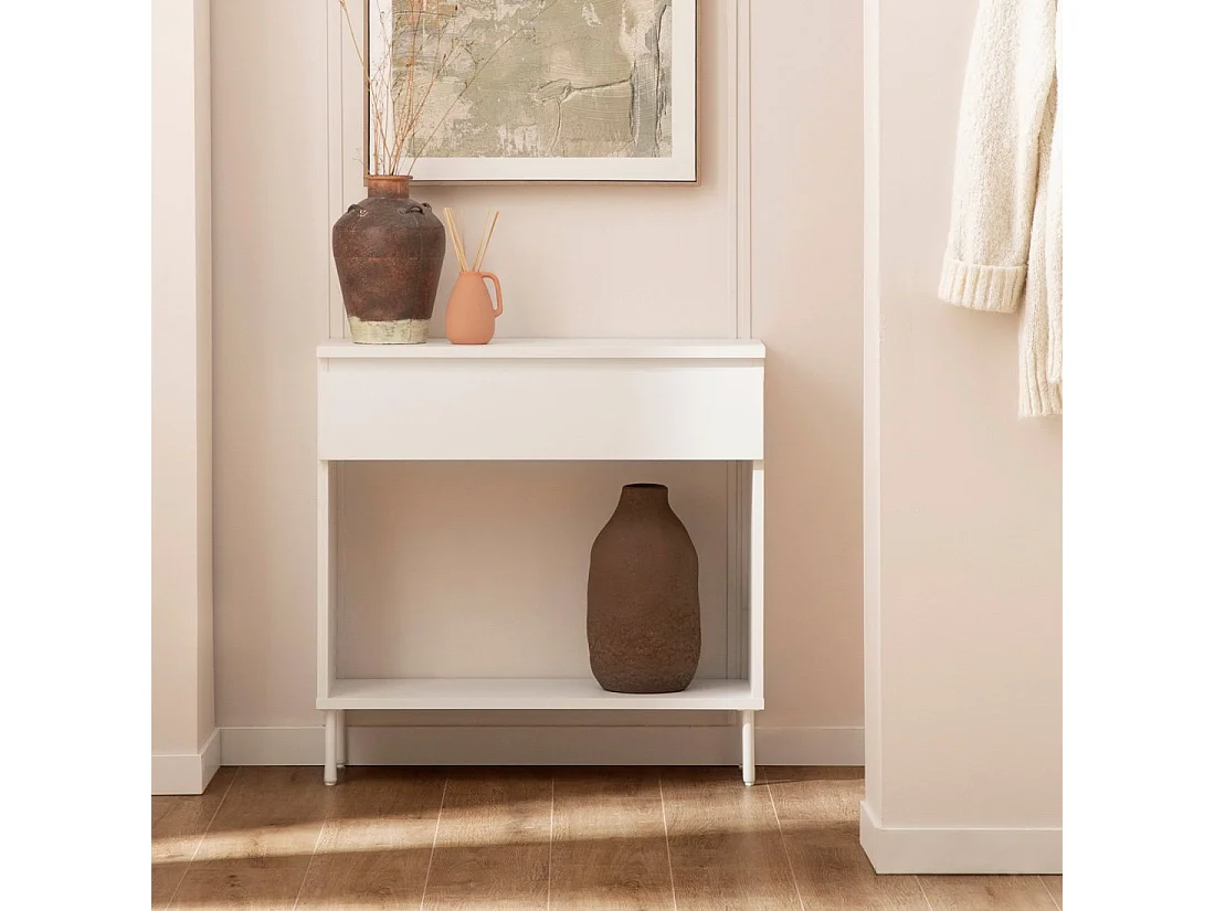 Meuble d'entrée en laqué blanc 80x79 cm-Esben