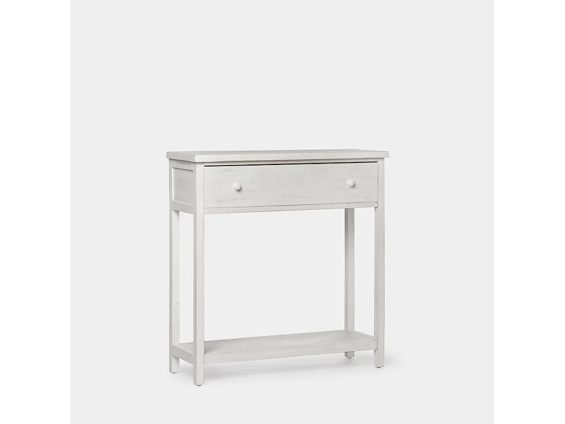 Mueble recibidor de Madera Blanco decapado 85 x 80- Folk
