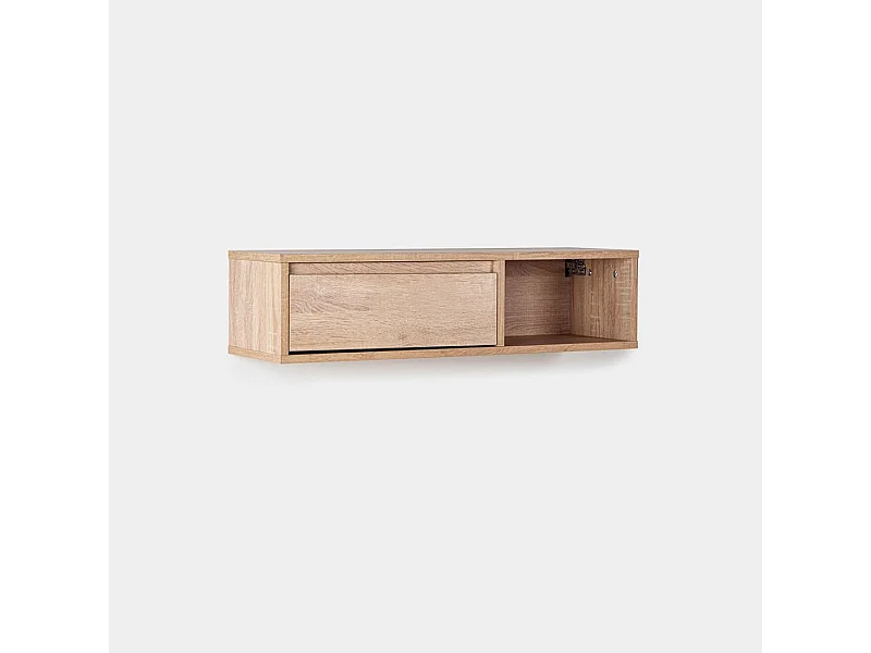 Meuble d'entrée flottant en bois naturel 80x20 cm-Oslo