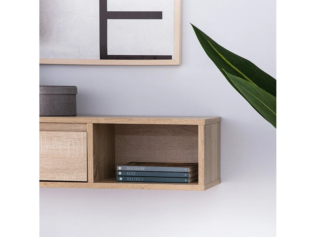 Mueble recibidor flotante de Madera Natural 20 x 80- Oslo