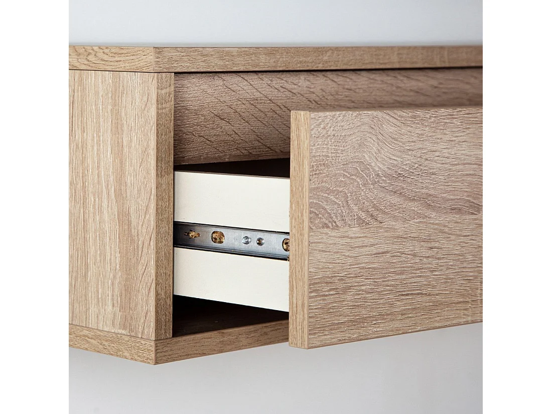 Meuble d'entrée flottant en bois naturel 80x20 cm-Oslo