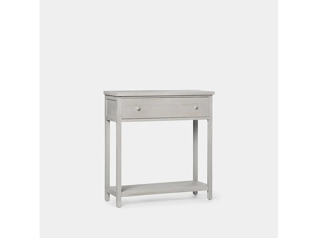 Meuble d'entrée en bois gris décapé 80x85 cm-Folk