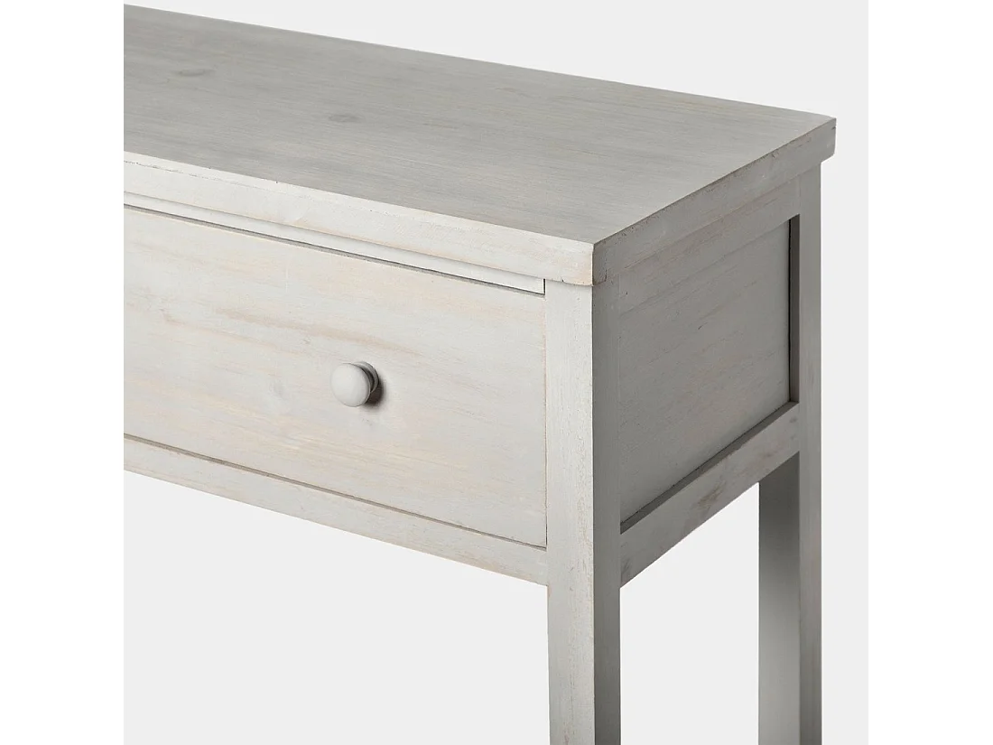 Meuble d'entrée en bois gris décapé 80x85 cm-Folk