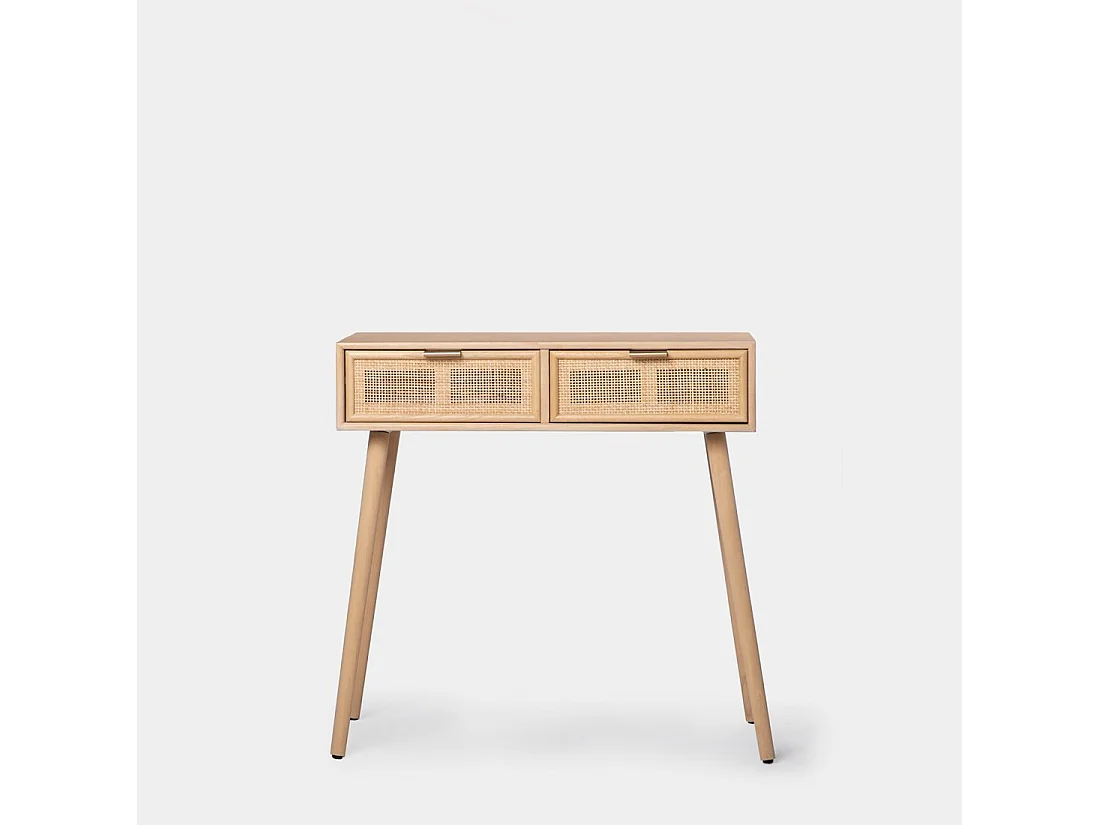 Meuble d'entrée en rotin naturel 86x80 cm-Kesa