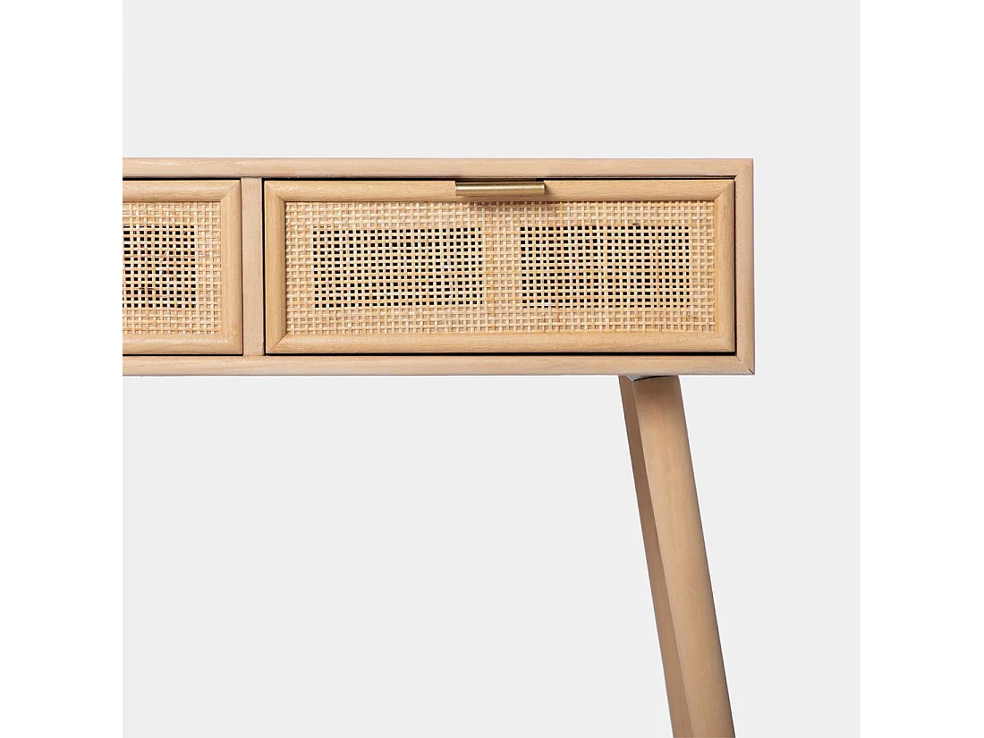 Meuble d'entrée en rotin naturel 86x80 cm-Kesa