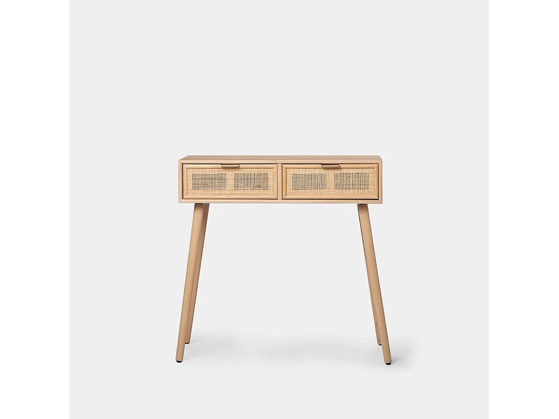 Meuble d'entrée en rotin naturel 86x80 cm-Kesa