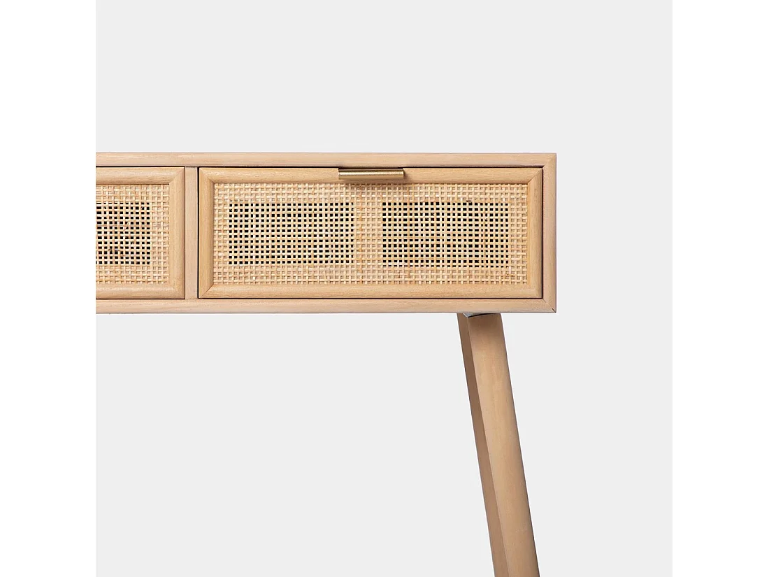 Meuble d'entrée en rotin naturel 86x80 cm-Kesa