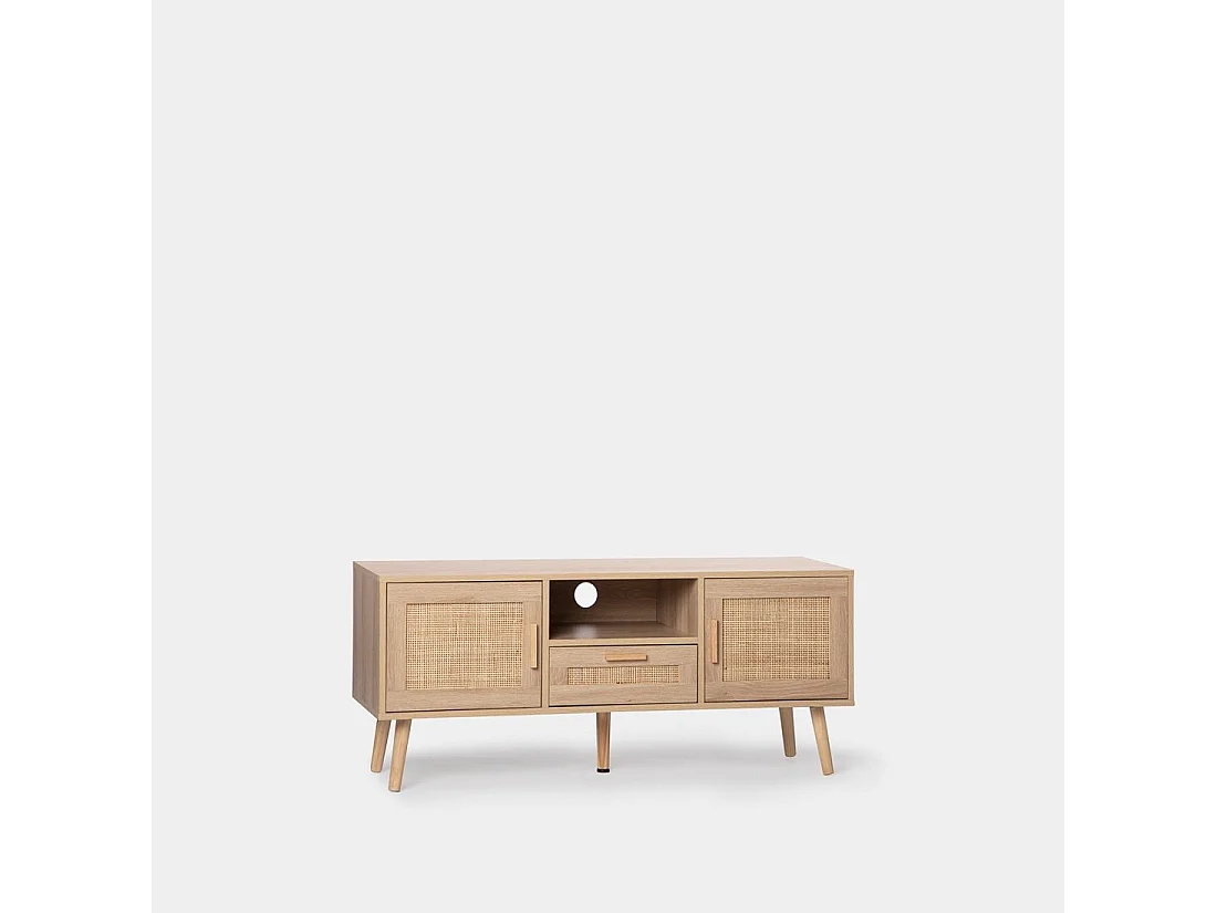 Meuble TV en rotin naturel 120x49 cm-Tahiti