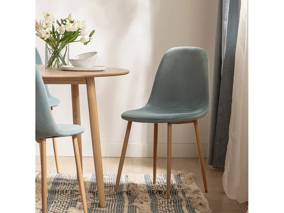 Packs 4 sillas Azul teal 45 x 86 cm