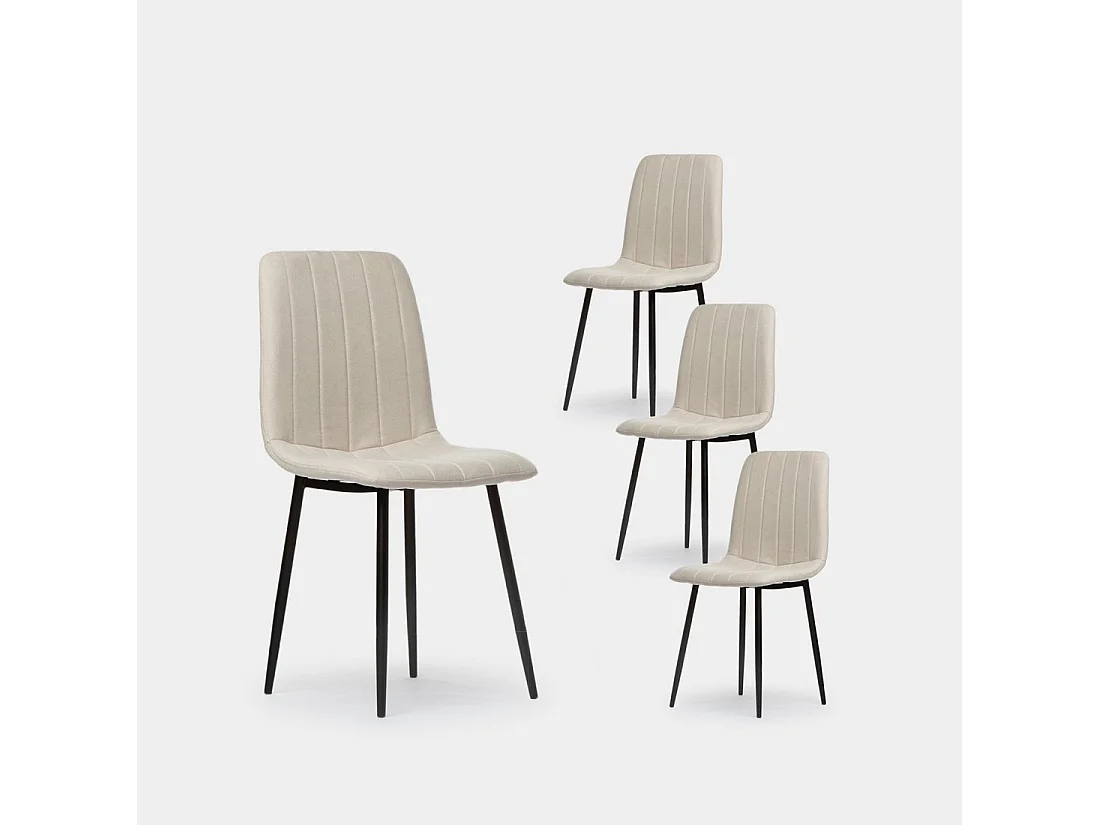 Chaise de salle à manger en tissu beige 45x92 cm-Robbie