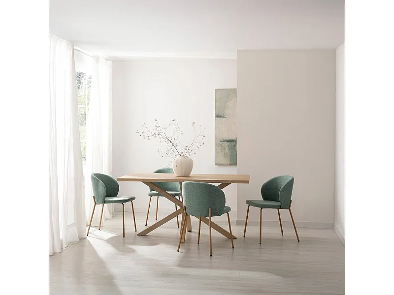 Chaise de salle à manger en tissu menthe 49x80 cm-Norah