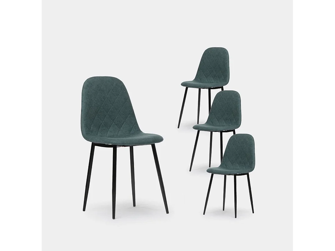 Chaise de salle à manger en tissu vert foncé 45x86 cm-Ellis